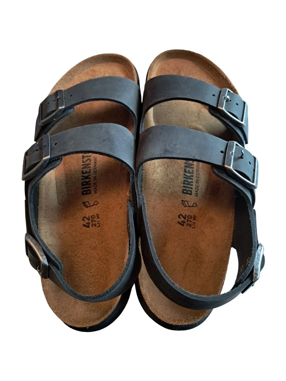 Birkenstock Milano Crosstown Sandals Oiled Leather Size Mens 9/ Wmns 11 Reg Fit